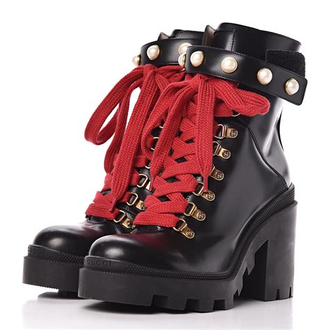 gucci combat boots with pearls|gucci ankle boots on sale.